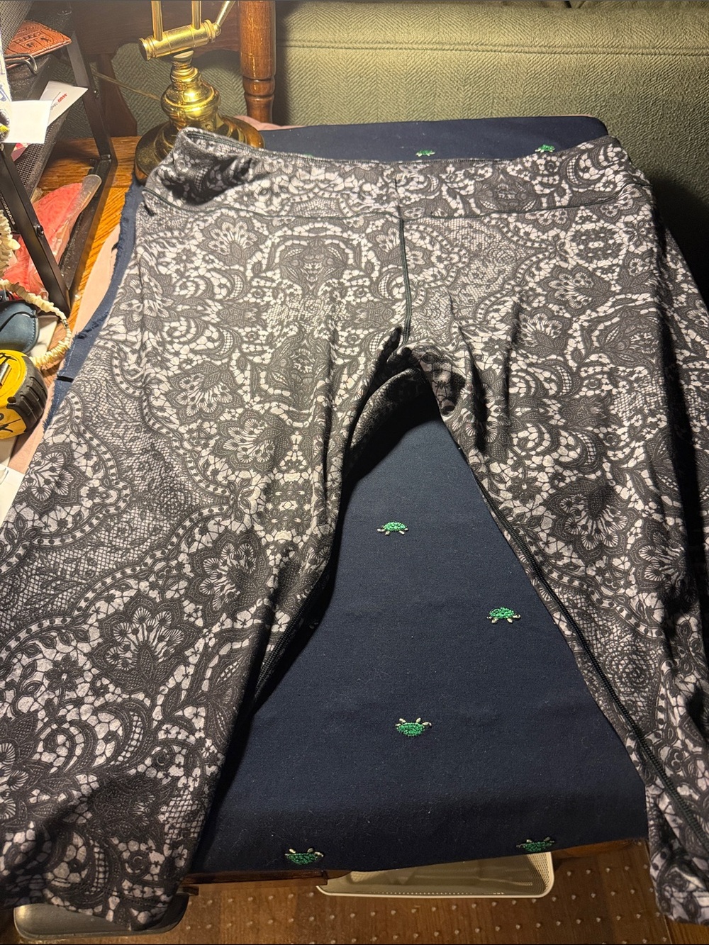 bcg Black Floral Lace-Pattern Leggings
